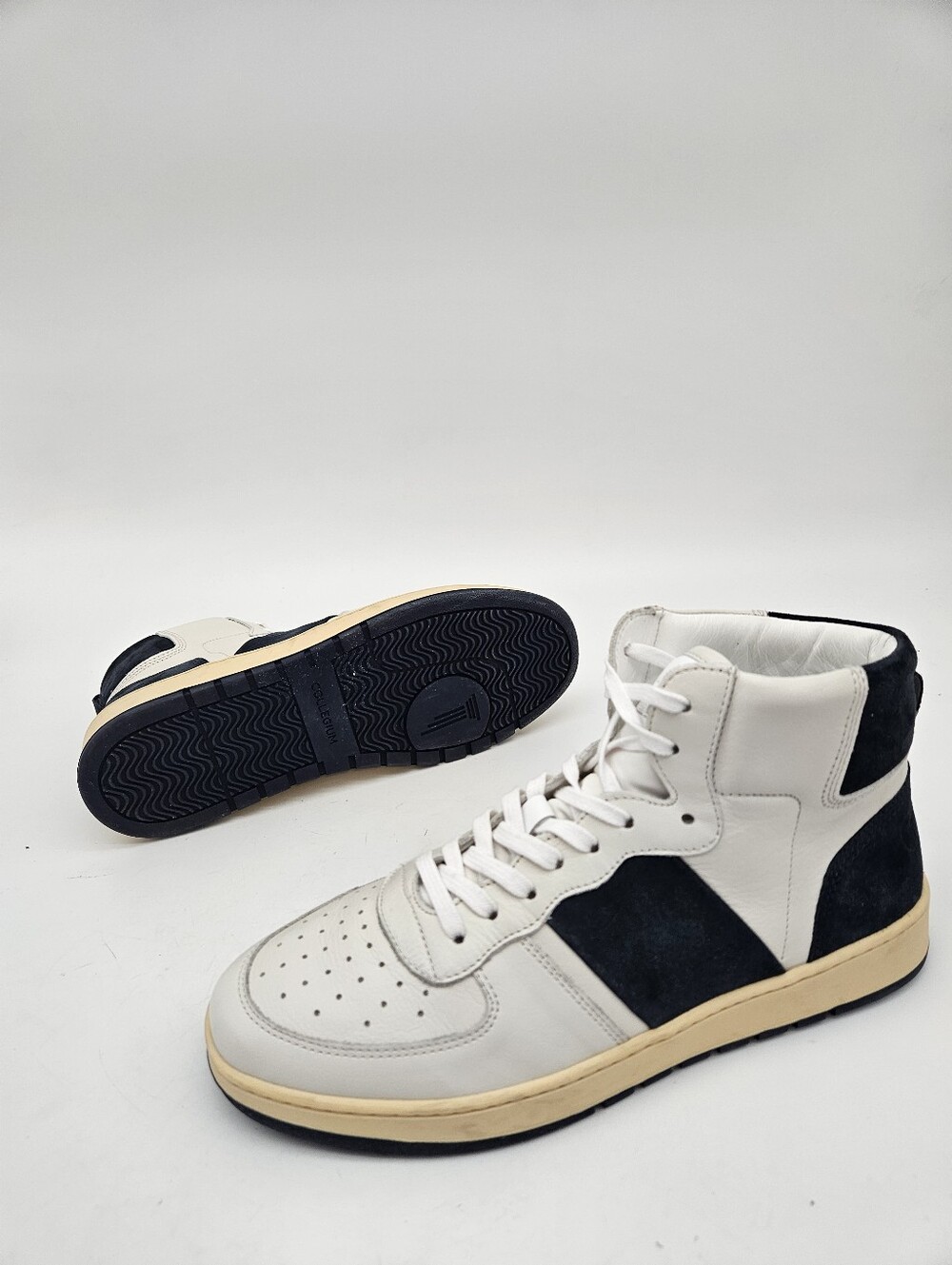 COLLEGIUM Men’s Pillar Destroyer High Leather Sneakers  Sz 9 Made in Italy